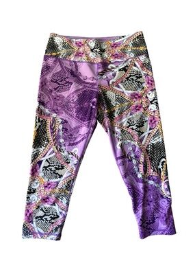 LUNA JAI Purple Jewel Print Capri Leggings